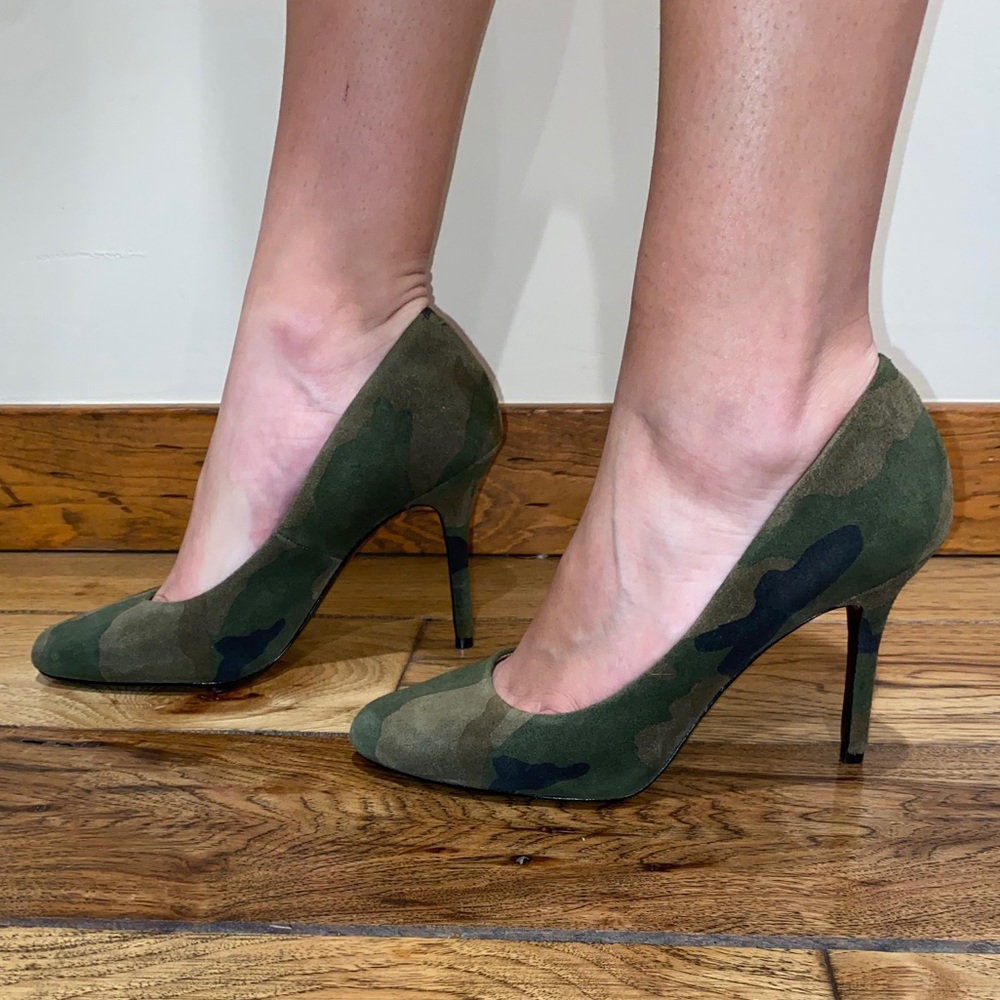 Vince Camuto Suede Camo Heels